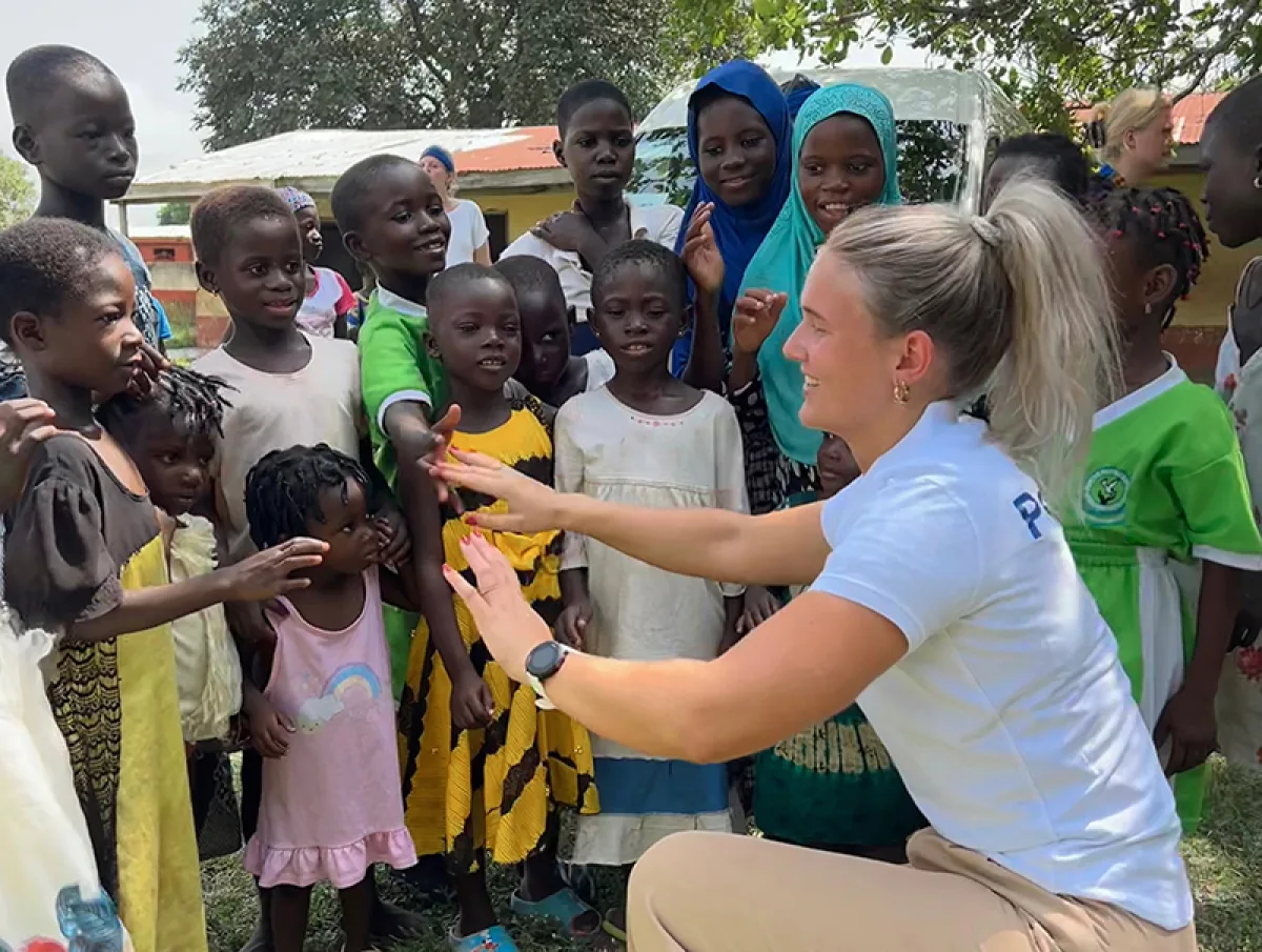 Charlotte Kroon tijdens de Muskathlon in Ghana